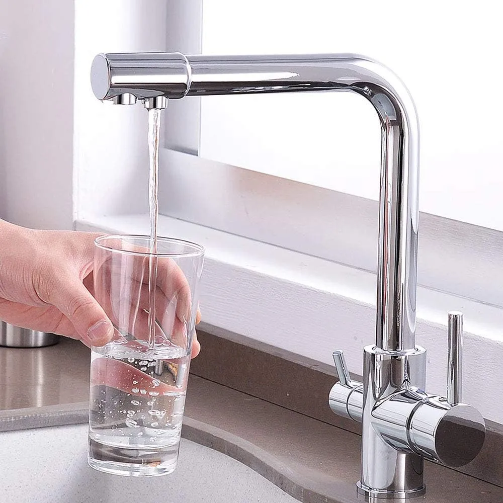 Grifo de tres vías para agua fría, caliente y filtrada